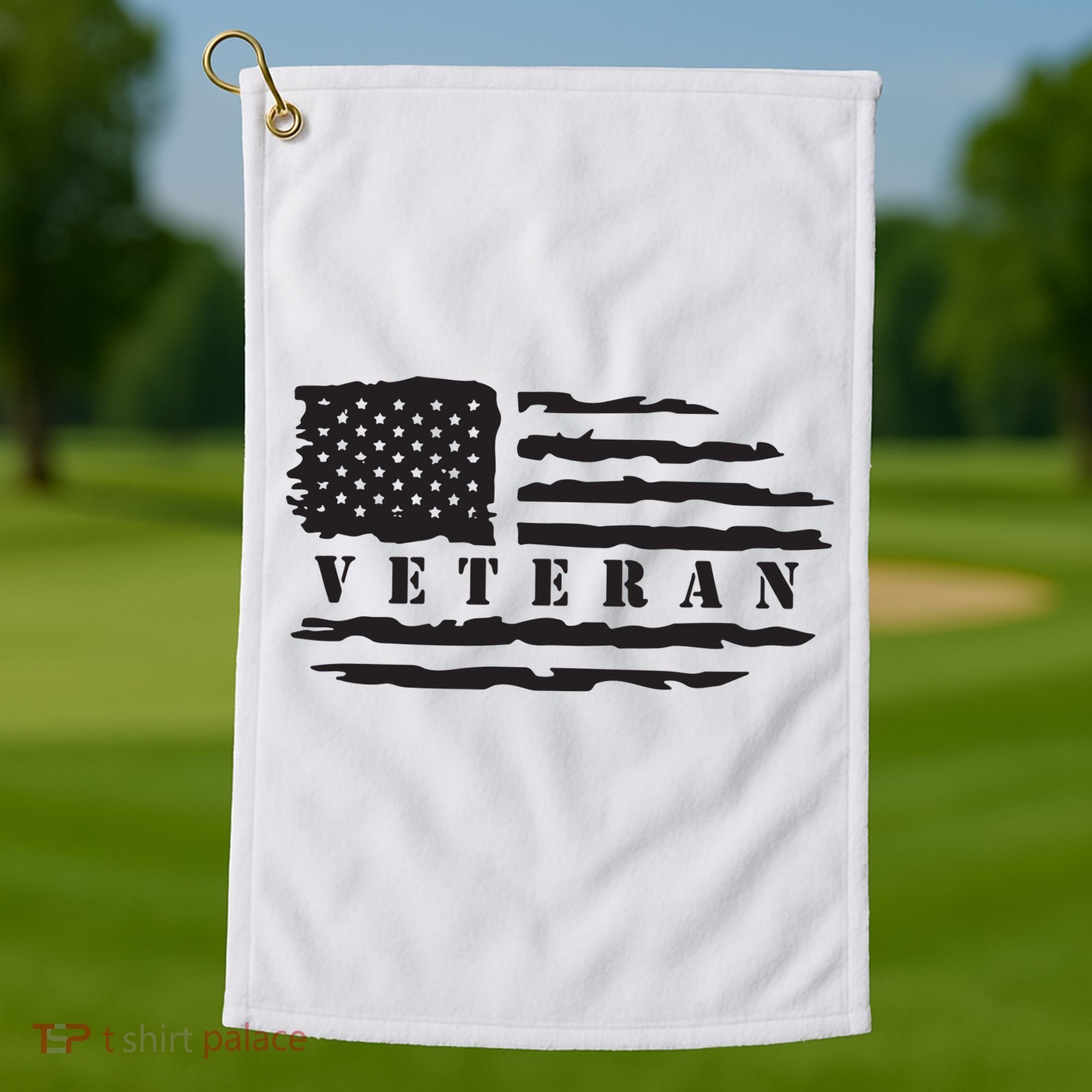 Veteran Us Flag Golf Towel