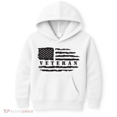 Veteran Us Flag Kids Hoodie