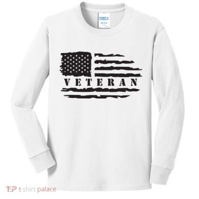 Veteran Us Flag Kids Long Sleeve Shirt
