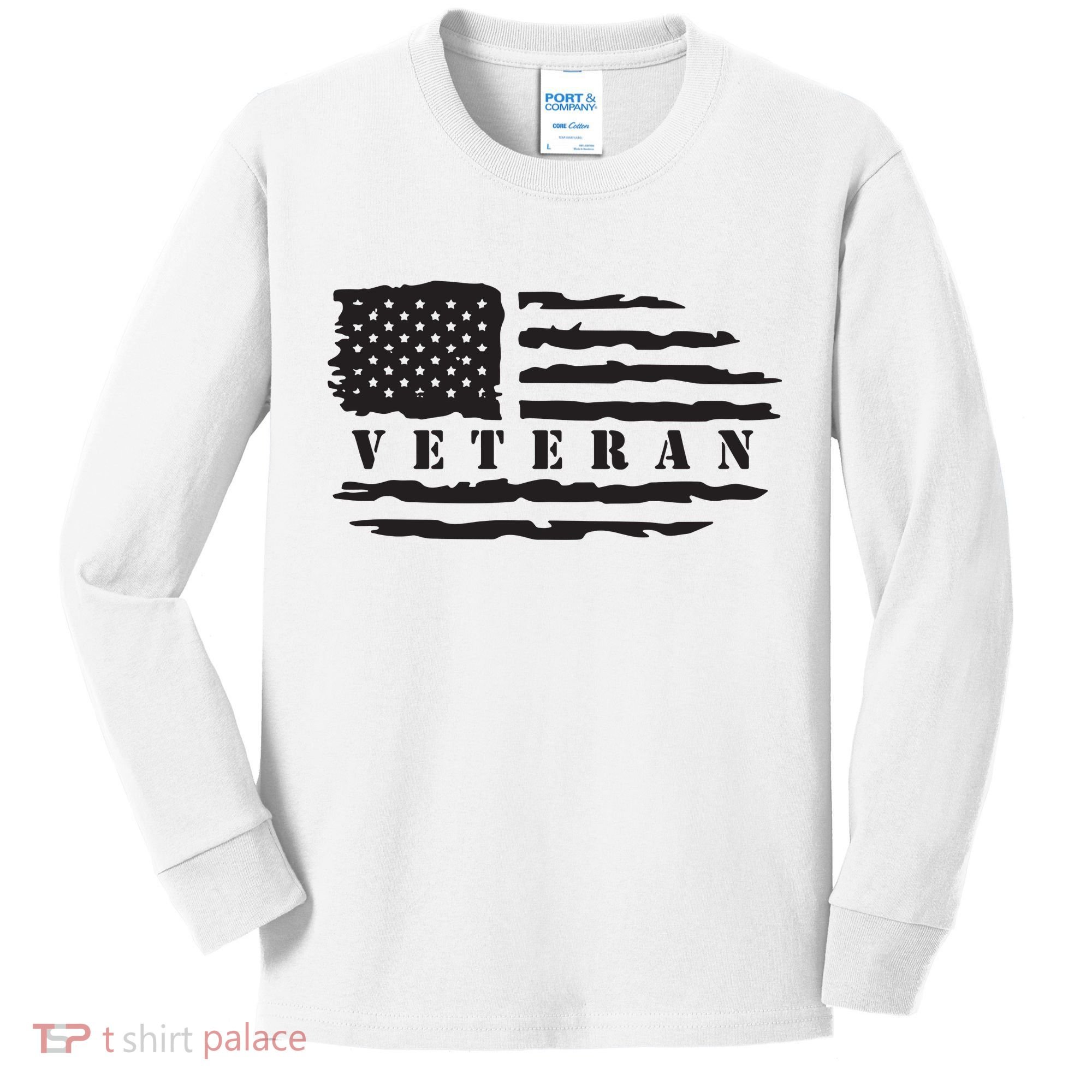 Veteran Us Flag Kids Long Sleeve Shirt