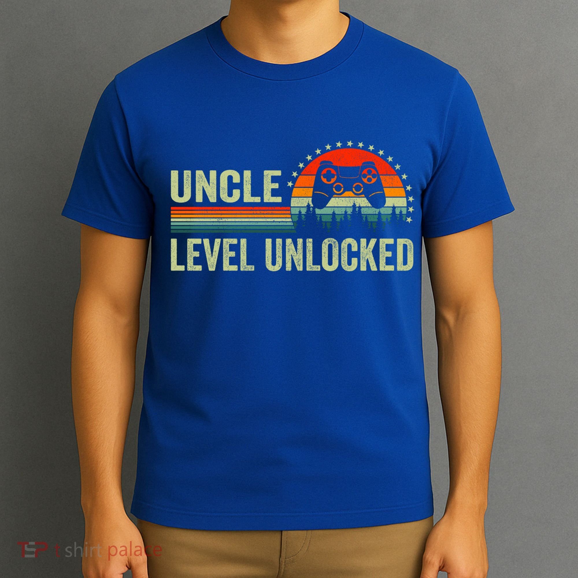 Vintage Uncle Level Unlocked Video Gamer Uncle Fathers Day Great Gift T-Shirt