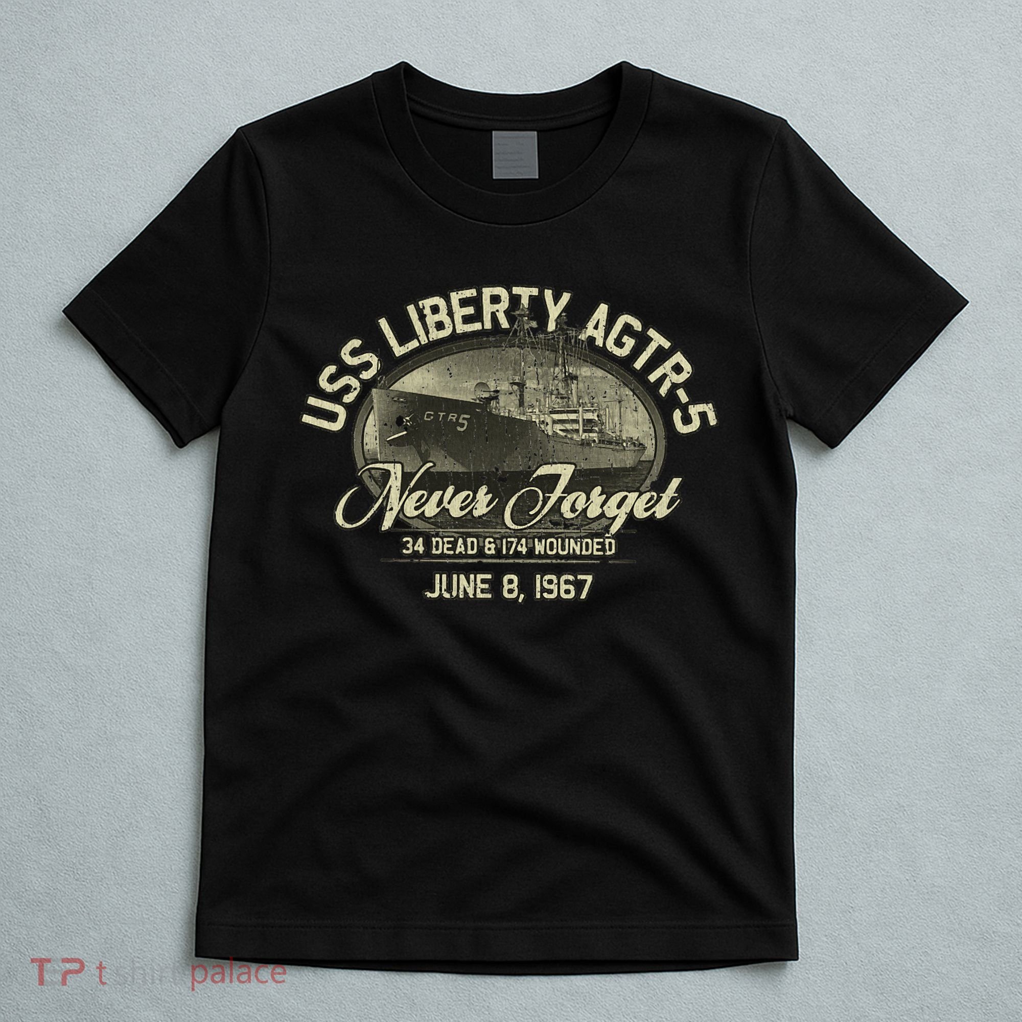 Vintage Uss Liberty Agtr5 1967 Military Gift Ship T-Shirt