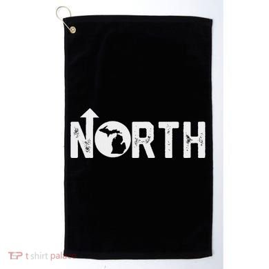 Vintage Up North Michigan Distressed Text State Map Golf Towel