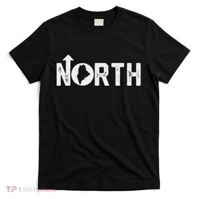 Vintage Up North Maine State Map T-Shirt