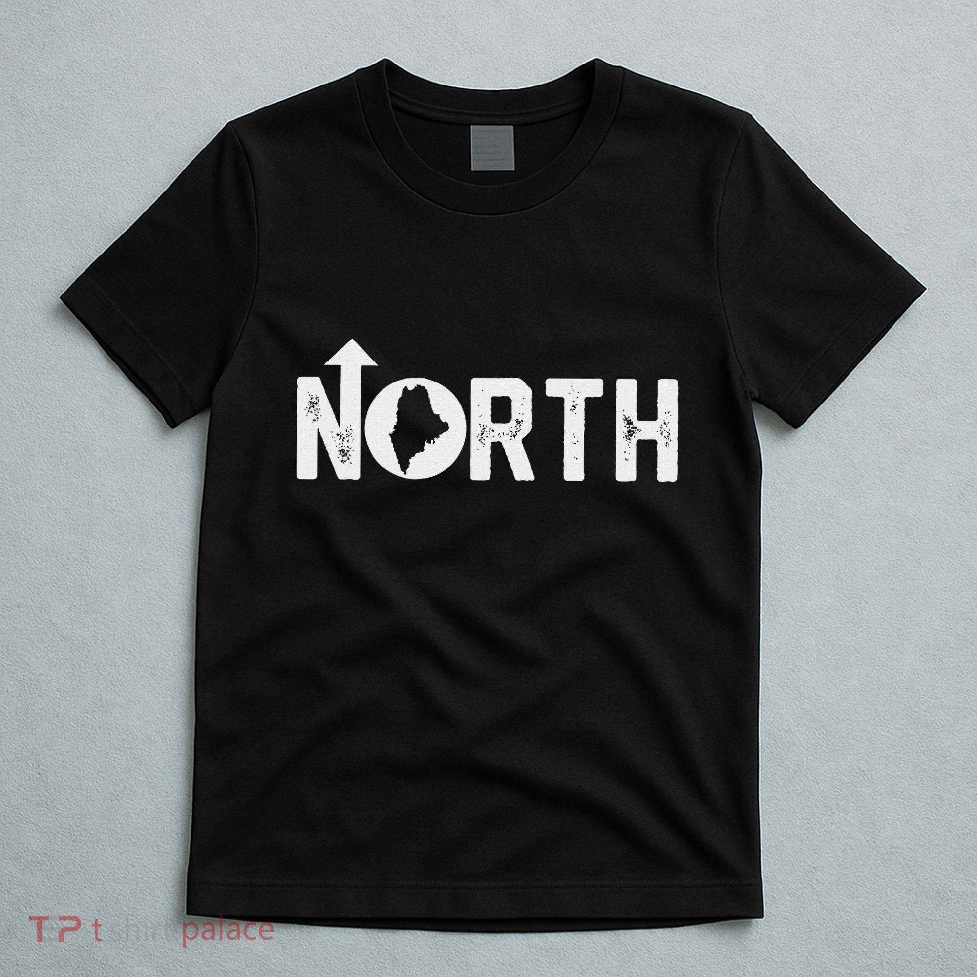 Vintage Up North Maine State Map T-Shirt