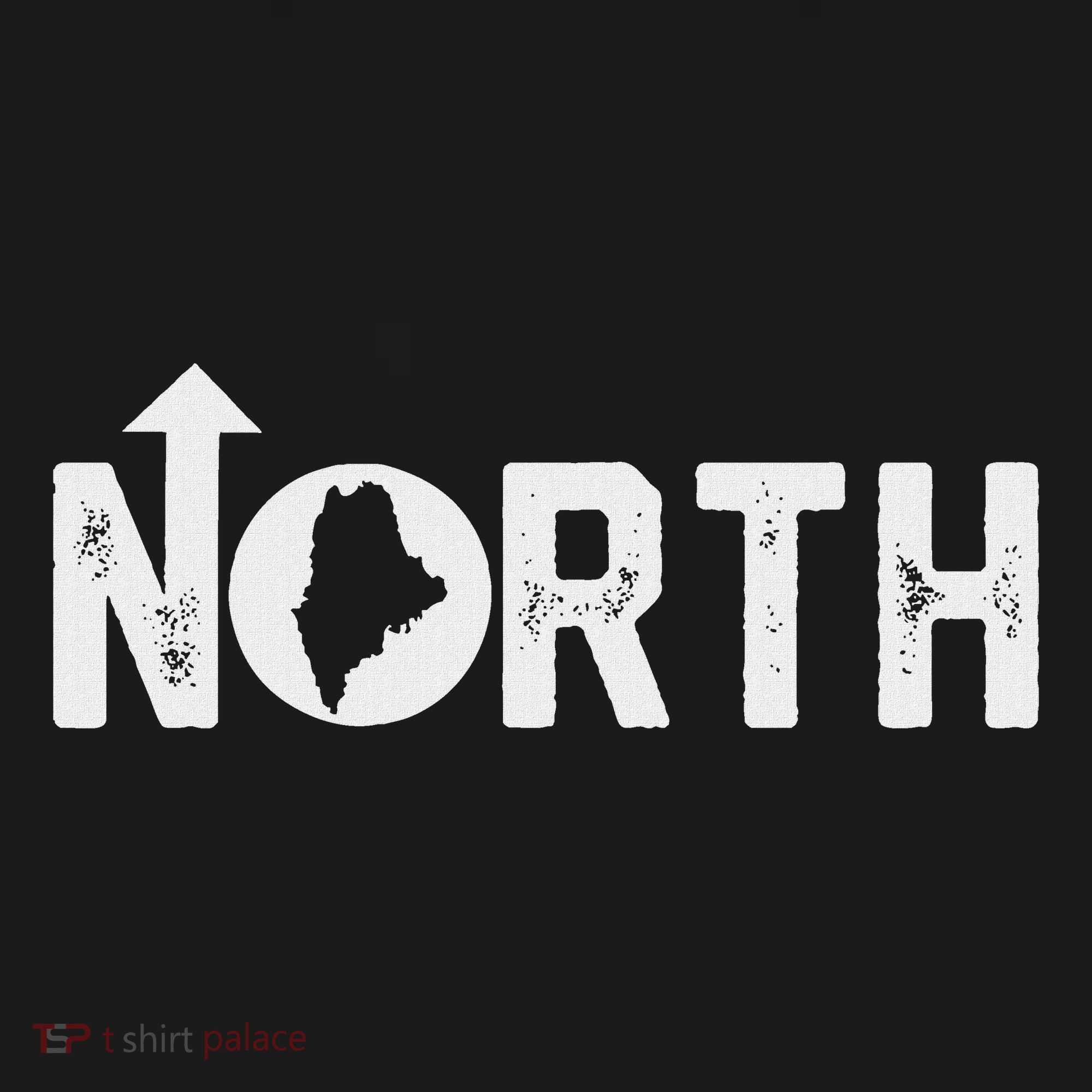 Vintage Up North Maine State Map T-Shirt
