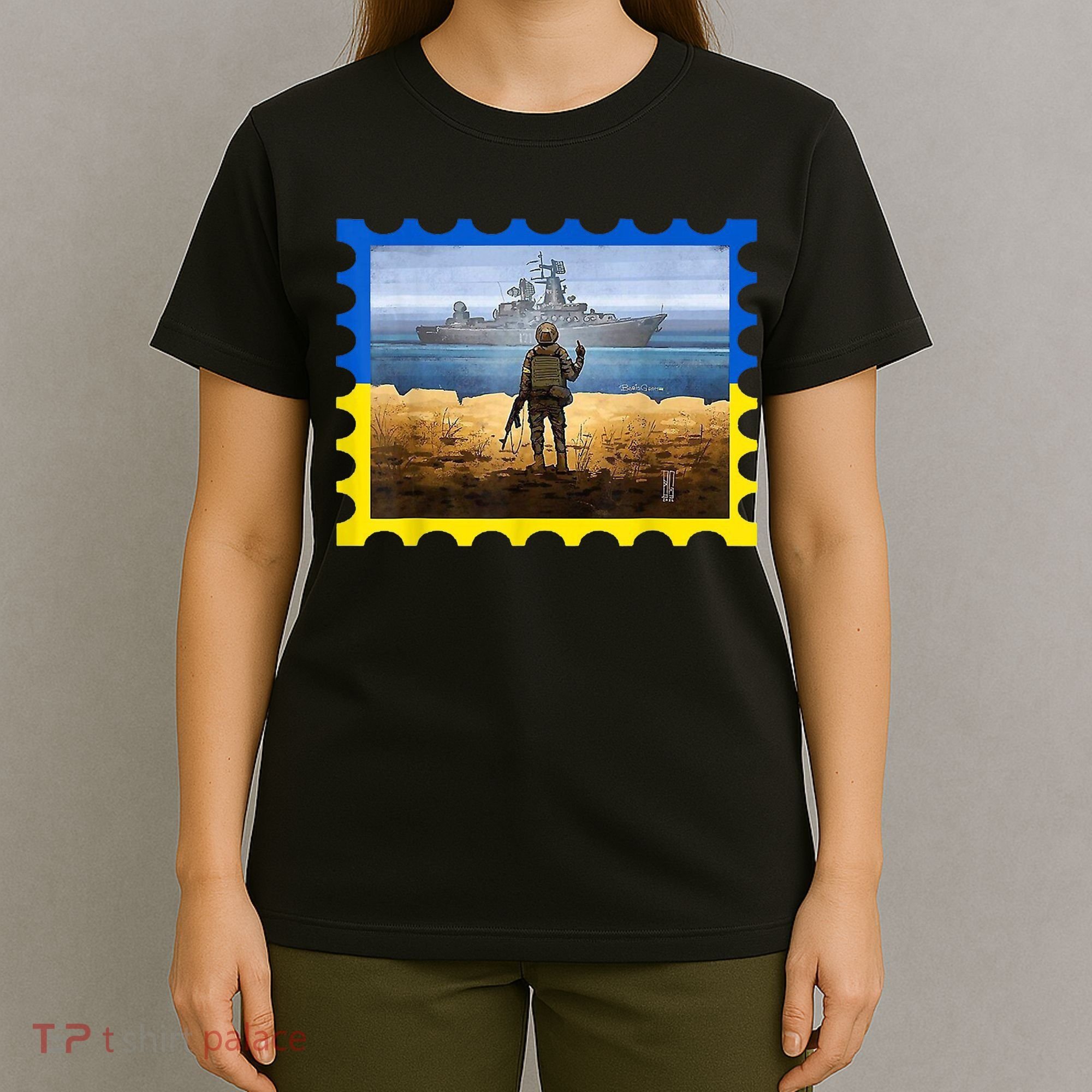 Vintage Ukraine Postal Card War T-Shirt