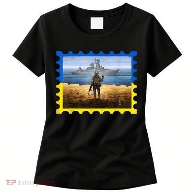 Vintage Ukraine Postal Card War Women's T-Shirt