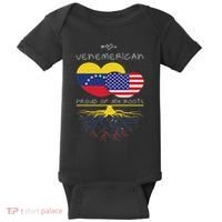Venezuela Usa Proud Of Both Countries Venemerican Baby Bodysuit thumb 0