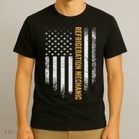 Vintage Usa Refrigeration Mechanic Distressed American Flag T-Shirt thumb 3