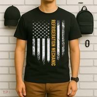 Vintage Usa Refrigeration Mechanic Distressed American Flag T-Shirt thumb 6