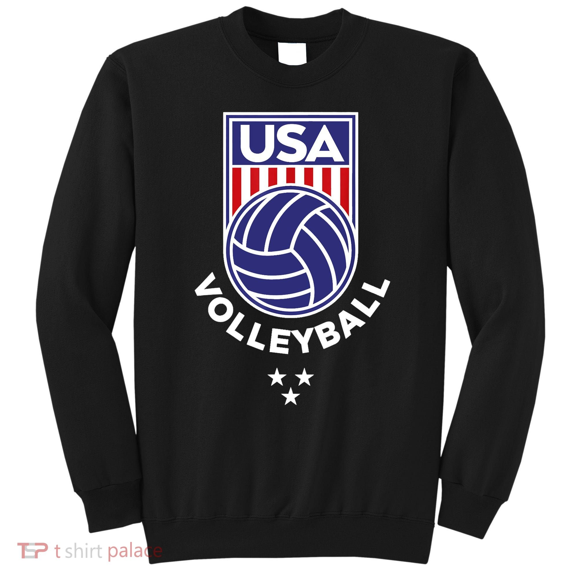 Volleyball USA Support The Team Shirt USA Flag Beach TShirt Sweatshirt