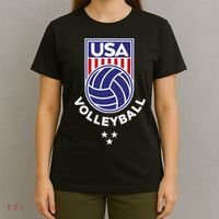 Volleyball USA Support The Team Shirt USA Flag Beach TShirt T-Shirt thumb 4