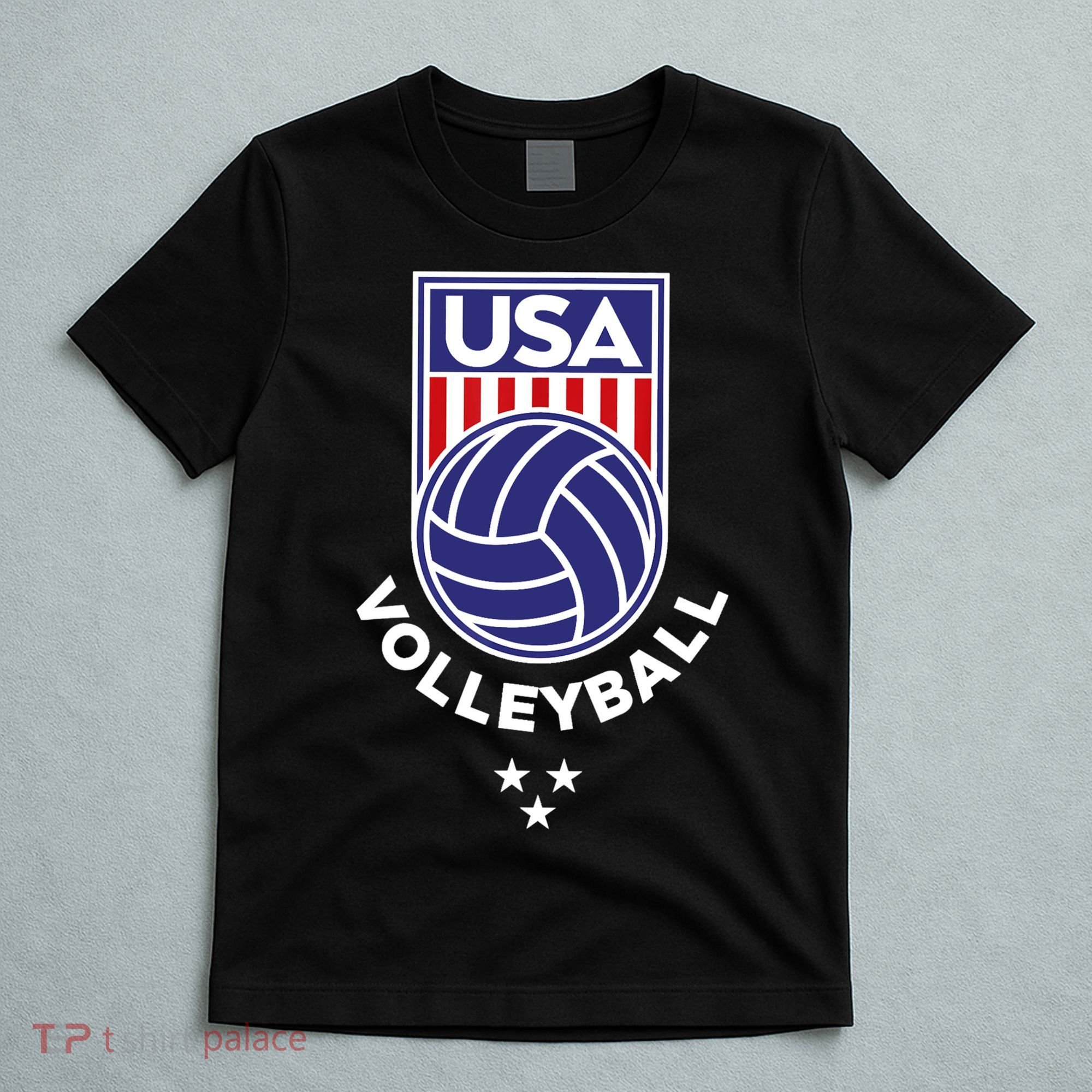 Volleyball USA Support The Team Shirt USA Flag Beach TShirt T-Shirt