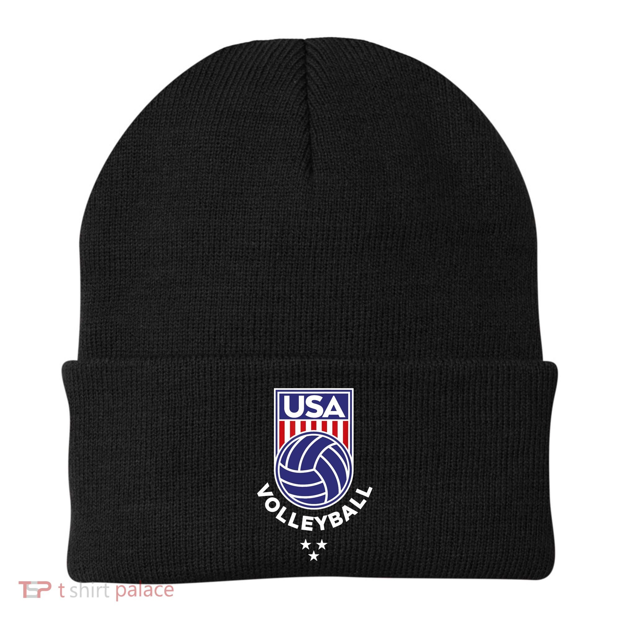 Volleyball USA Support The Team Shirt USA Flag Beach TShirt Beanie