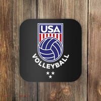 Volleyball USA Support The Team Shirt USA Flag Beach TShirt Coaster thumb 0