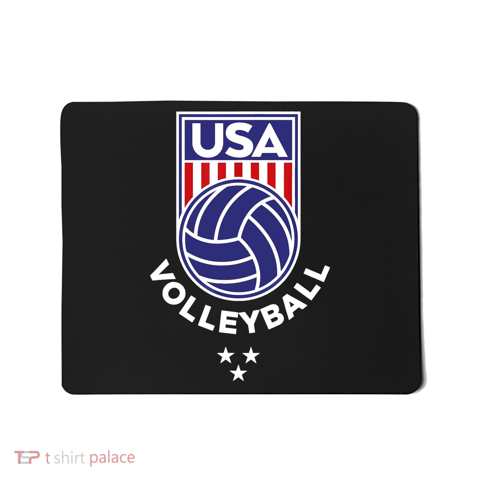 Volleyball USA Support The Team Shirt USA Flag Beach TShirt Mousepad