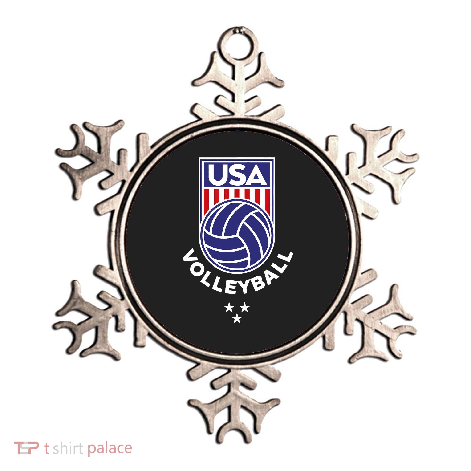 Volleyball USA Support The Team Shirt USA Flag Beach TShirt Ornament