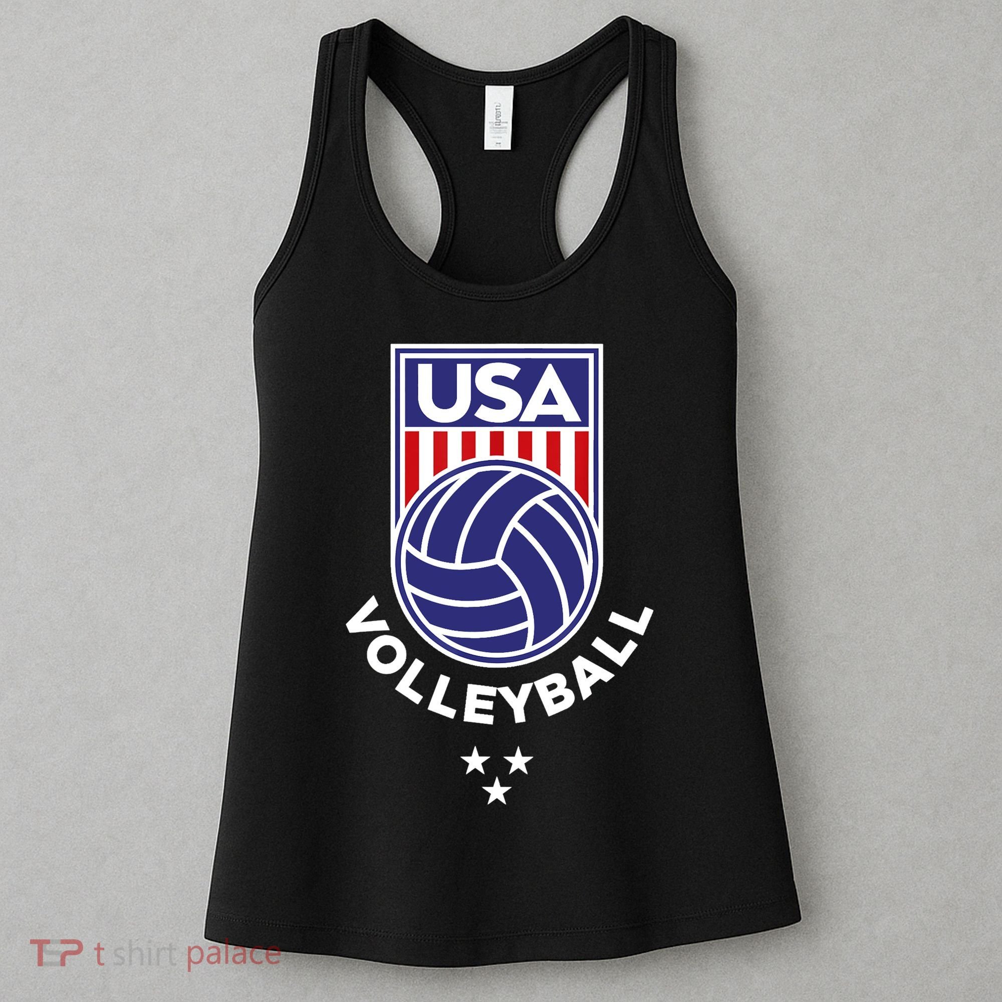 Volleyball USA Support The Team Shirt USA Flag Beach TShirt Women's Tank Top