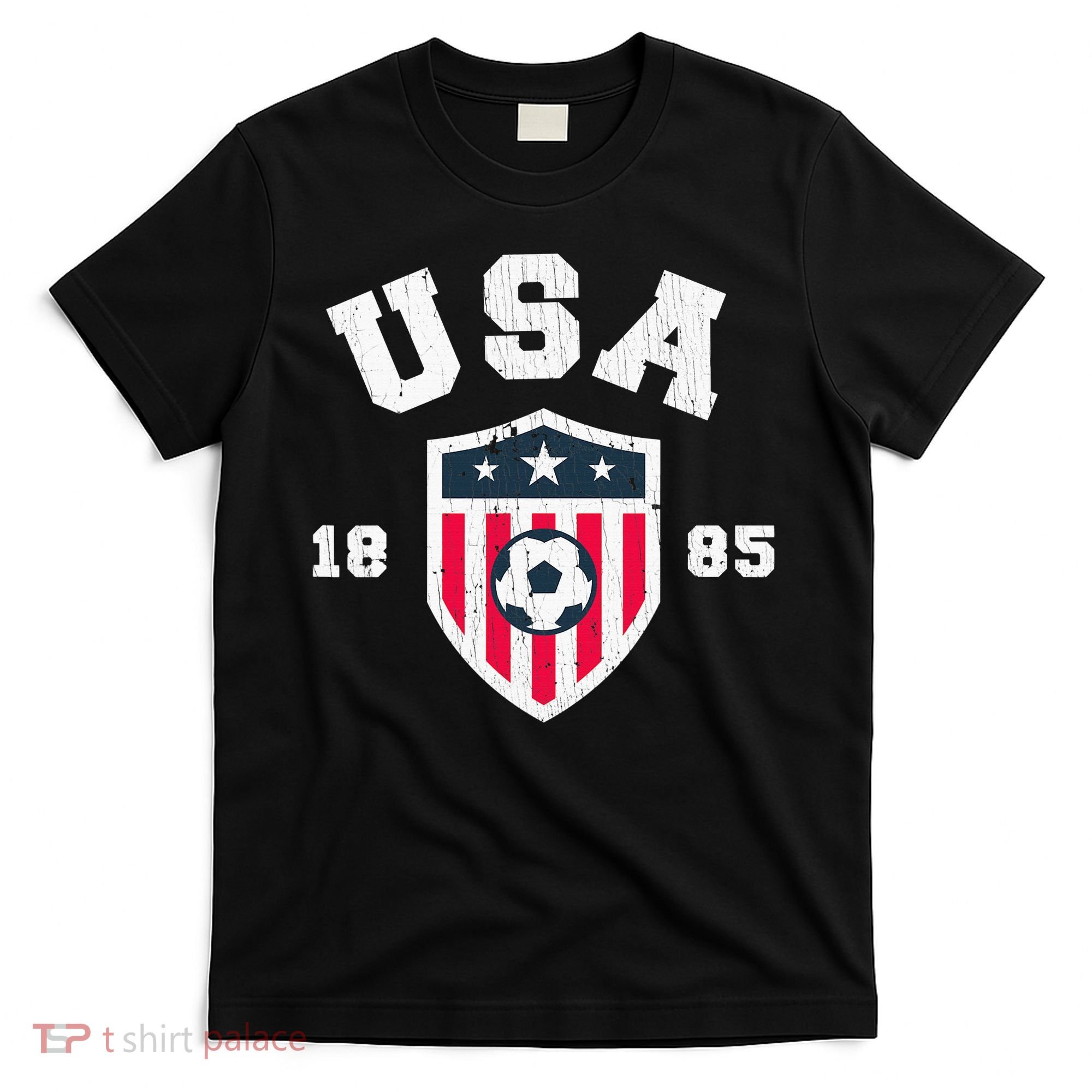 Vintage USA Soccer 1885 American Flag Football T-Shirt
