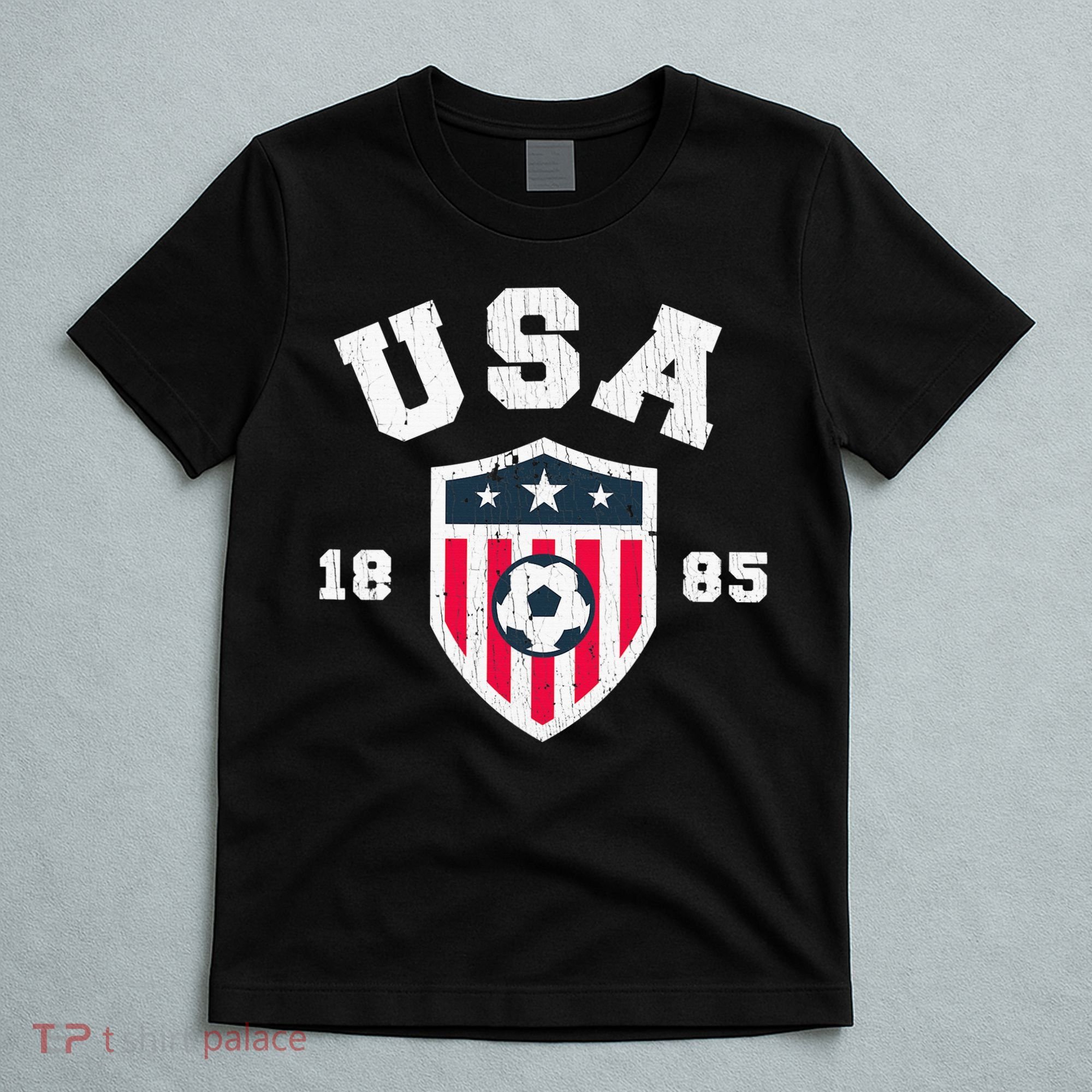 Vintage USA Soccer 1885 American Flag Football T-Shirt
