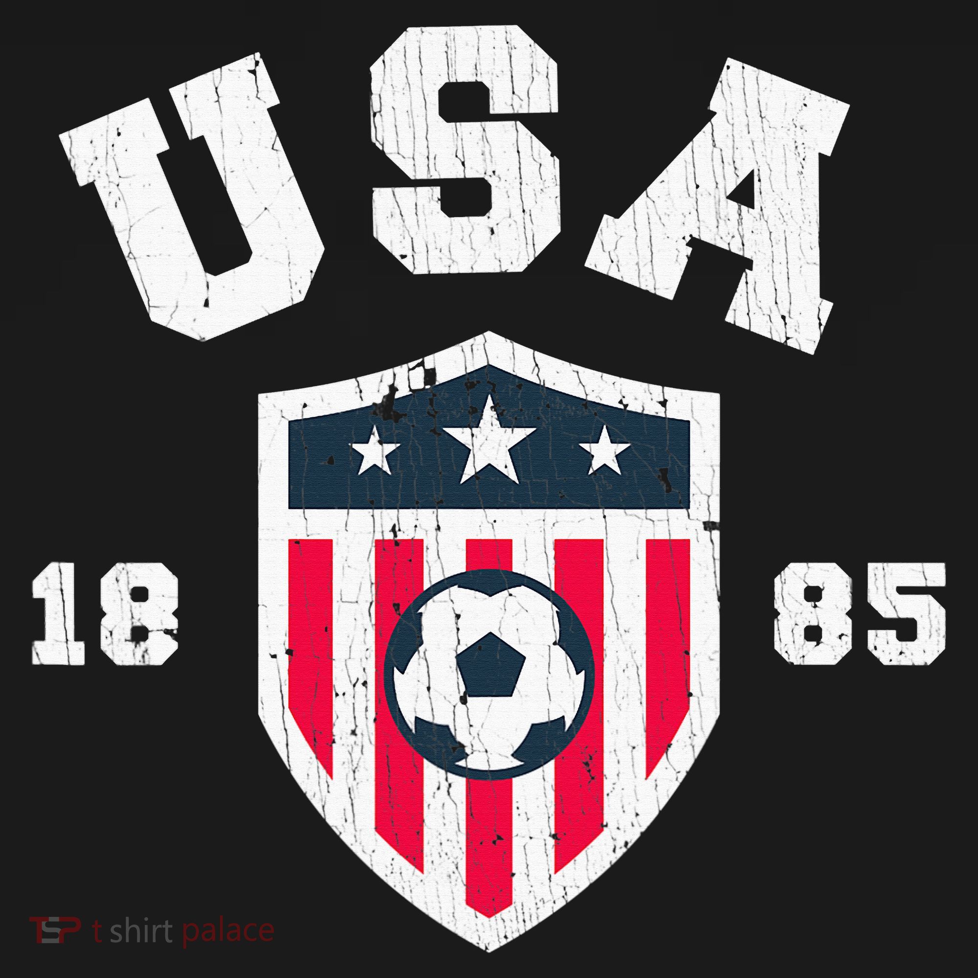Vintage USA Soccer 1885 American Flag Football T-Shirt