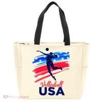 Volleyball Usa Support Tote Bag thumb 0