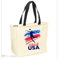 Volleyball Usa Support Tote Bag thumb 2