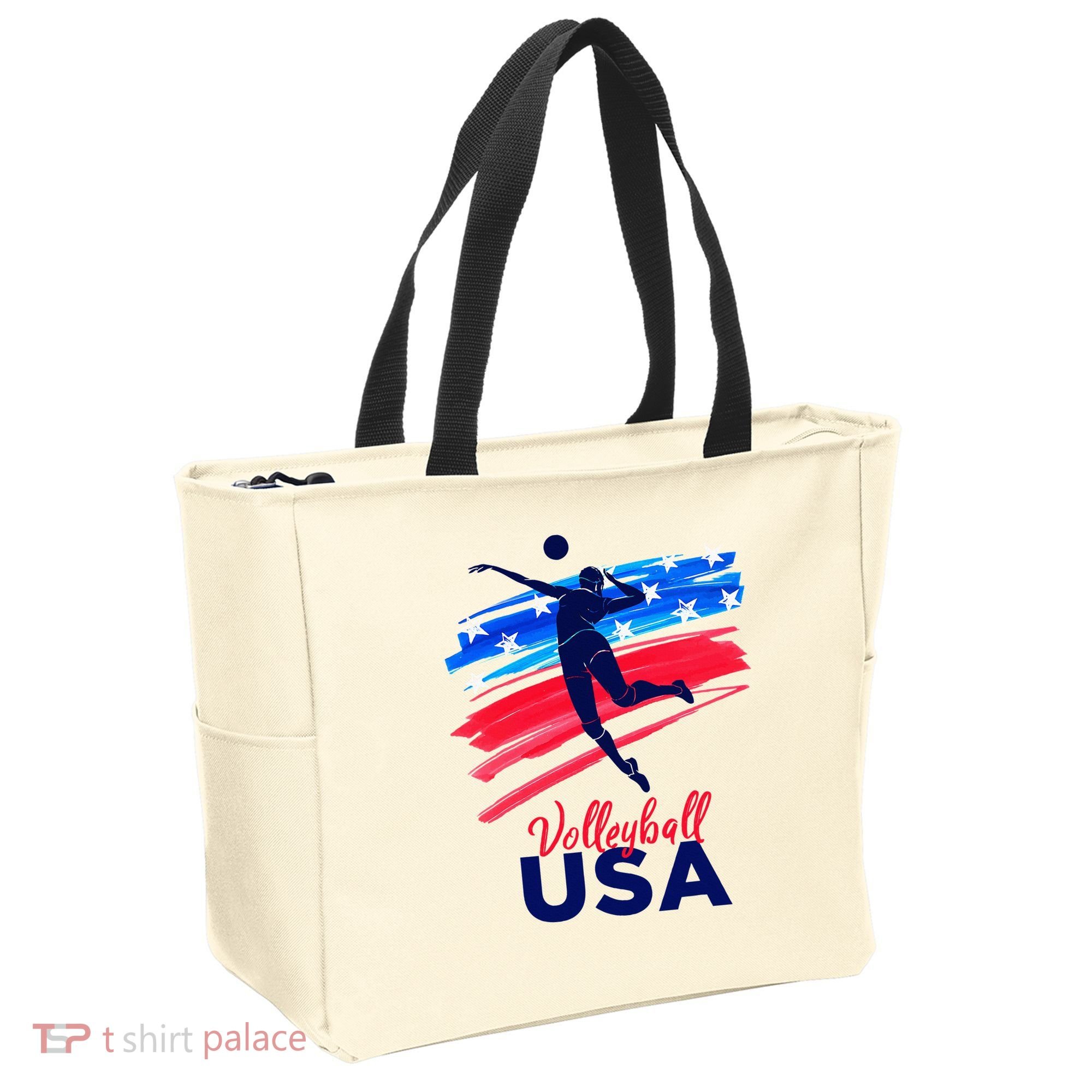Volleyball Usa Support Tote Bag