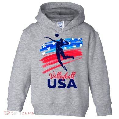 Volleyball Usa Support Toddler Hoodie