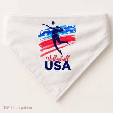 Volleyball Usa Support USA-Made Doggie Bandana