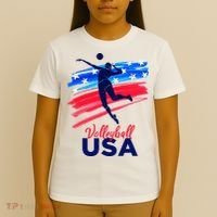 Volleyball Usa Support T-Shirt thumb 4