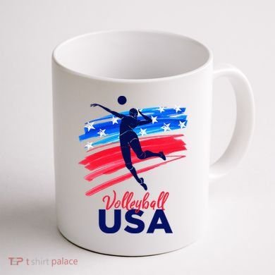 Volleyball Usa Support Coffee Mug back