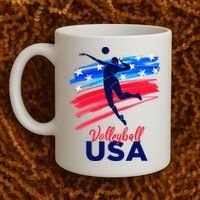 Volleyball Usa Support Coffee Mug thumb 2