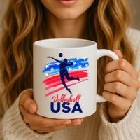 Volleyball Usa Support Coffee Mug thumb 3