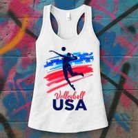 Volleyball Usa Support Women's Tank Top thumb 3