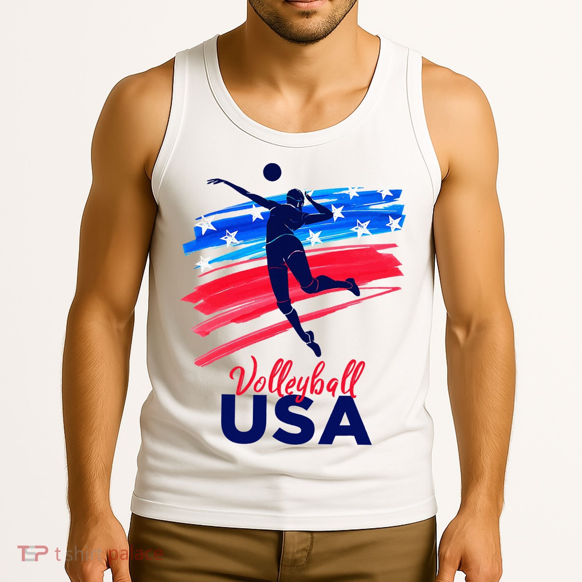 Volleyball Usa Support Tank Top