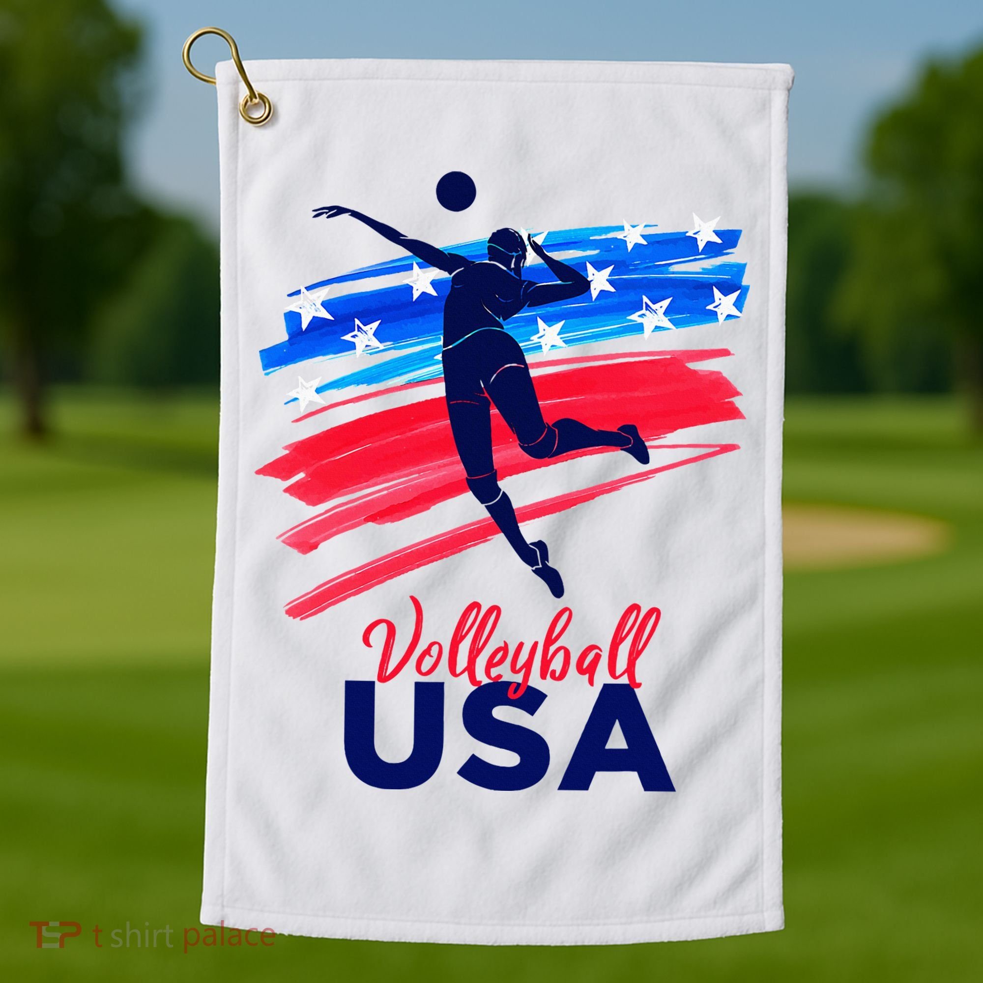 Volleyball Usa Support Golf Towel
