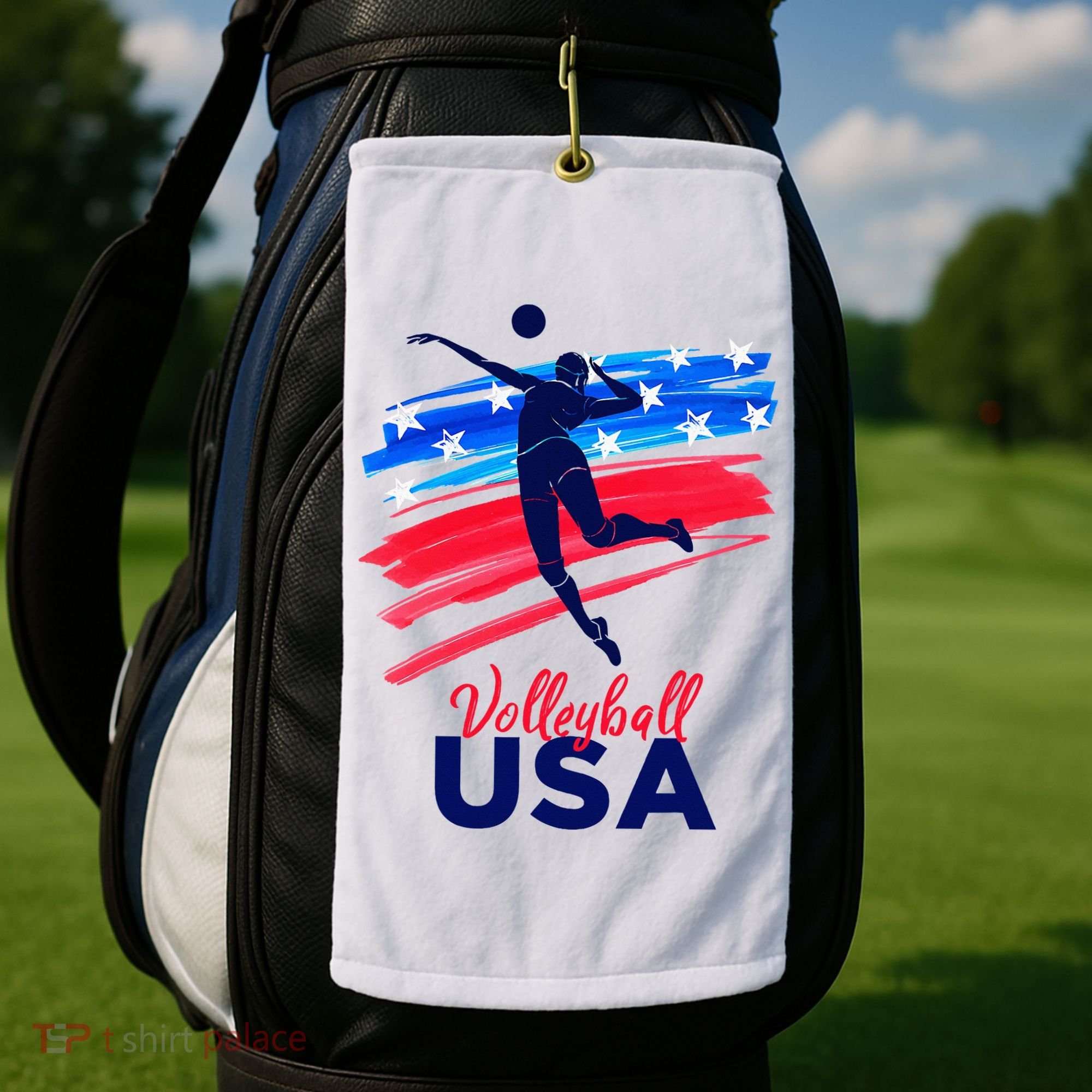 Volleyball Usa Support Golf Towel