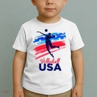 Volleyball Usa Support Toddler T-Shirt thumb 2