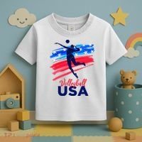 Volleyball Usa Support Toddler T-Shirt thumb 3