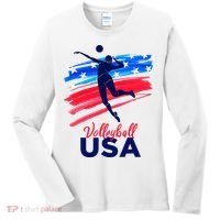 Volleyball Usa Support Women's Long Sleeve Shirt thumb 0