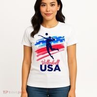 Volleyball Usa Support Women's T-Shirt thumb 4
