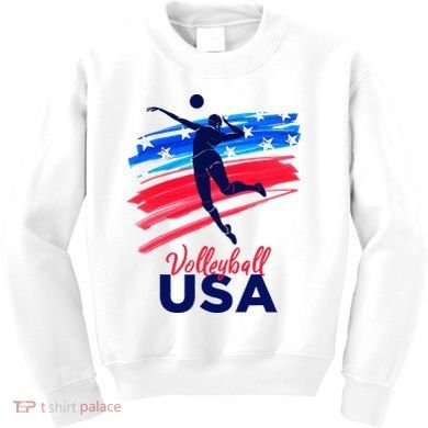 Volleyball Usa Support Kids Sweatshirt