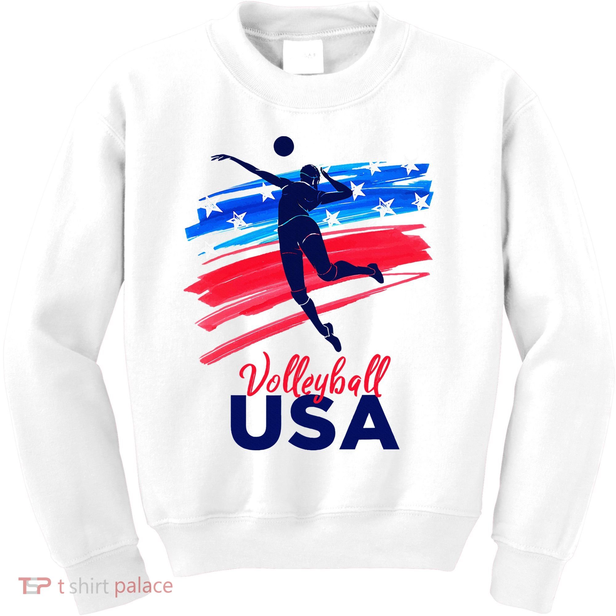 Volleyball Usa Support Kids Sweatshirt