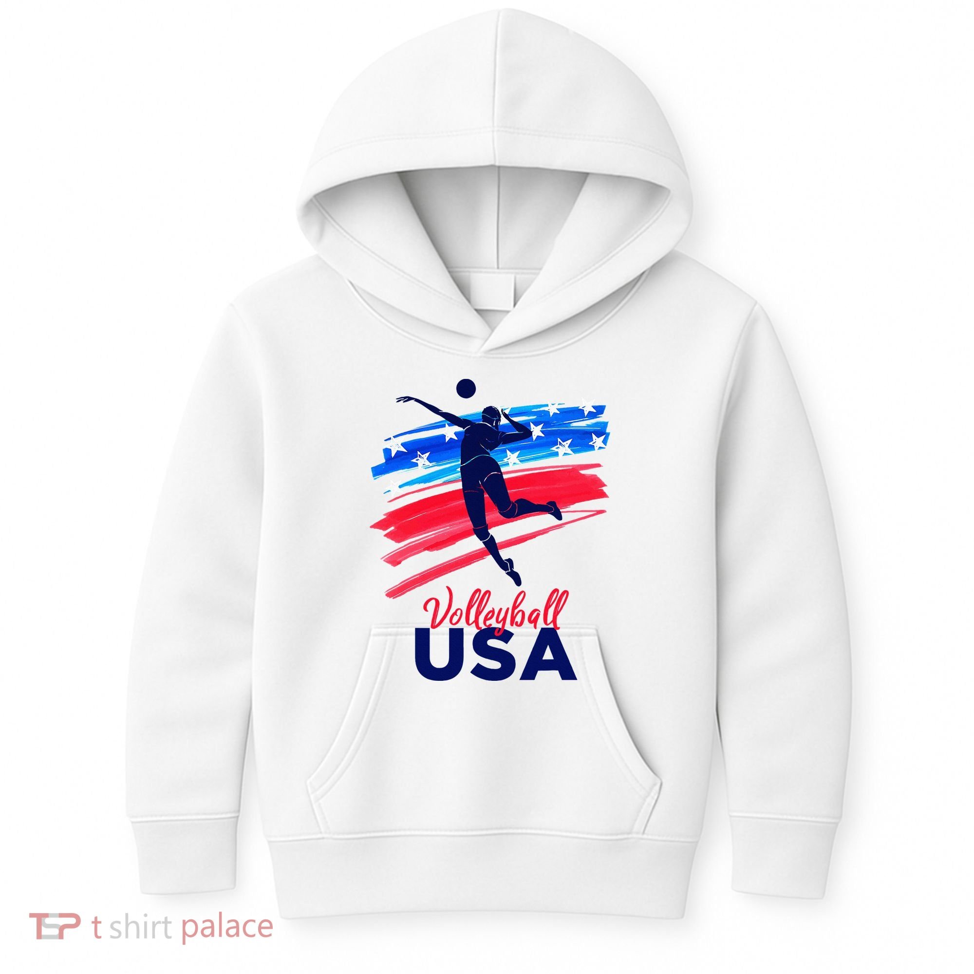 Volleyball Usa Support Kids Hoodie