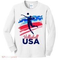 Volleyball Usa Support Kids Long Sleeve Shirt thumb 0