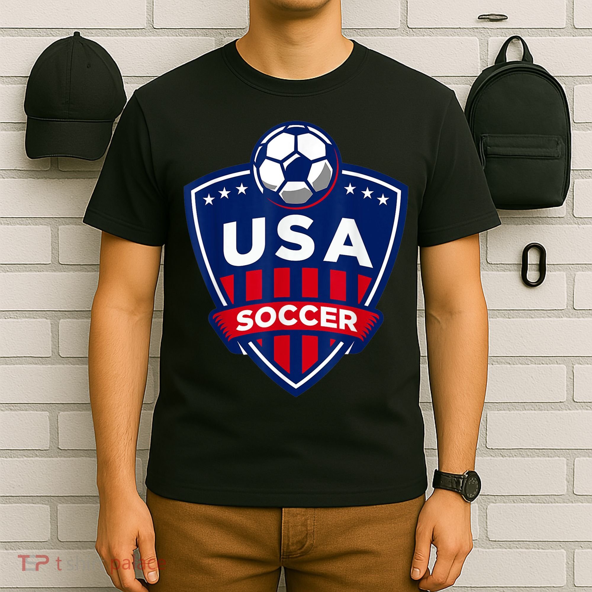 Vintage USA Soccer American Flag Football Jersey T-Shirt