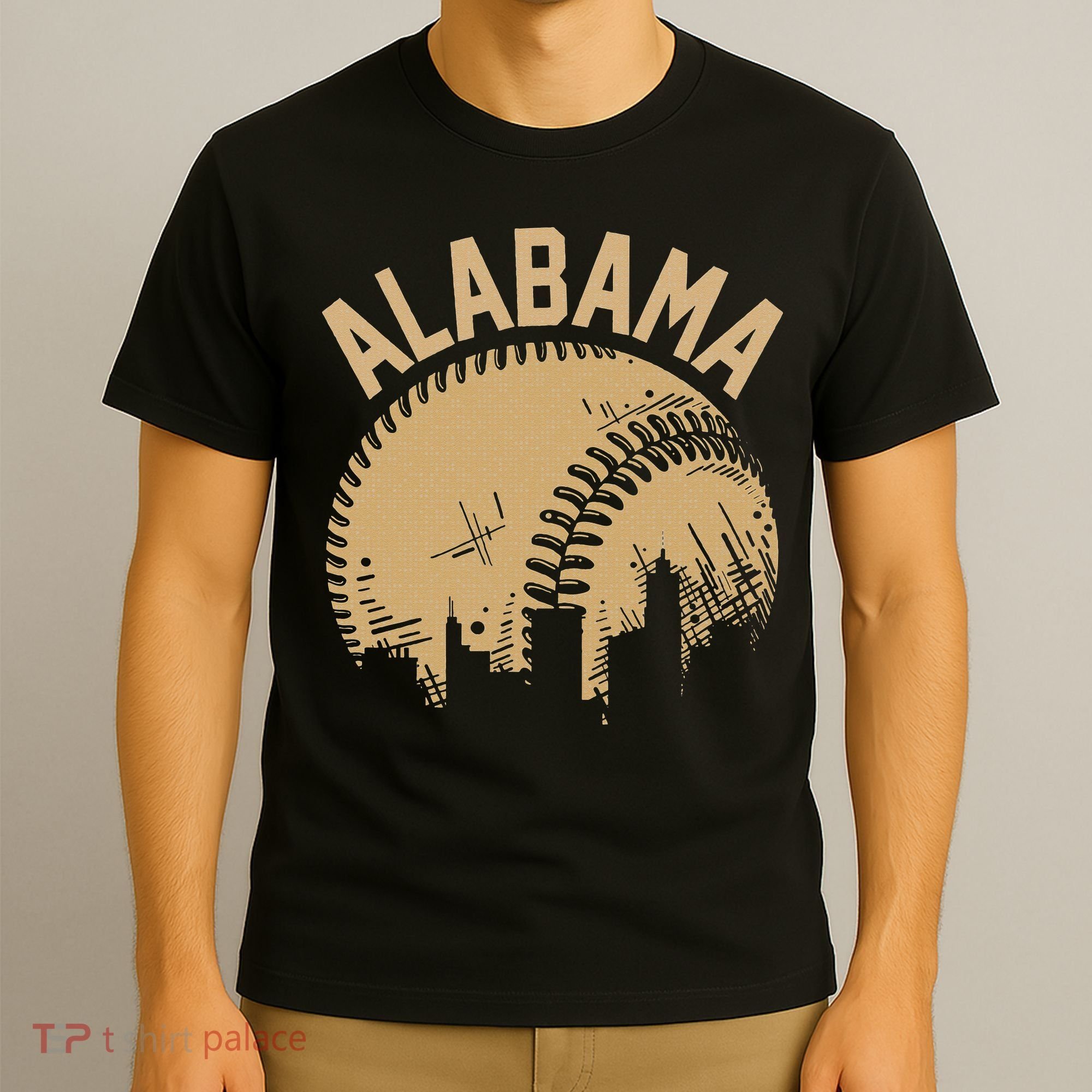 Vintage USA State Fan Player Coach Alabama Baseball T-Shirt