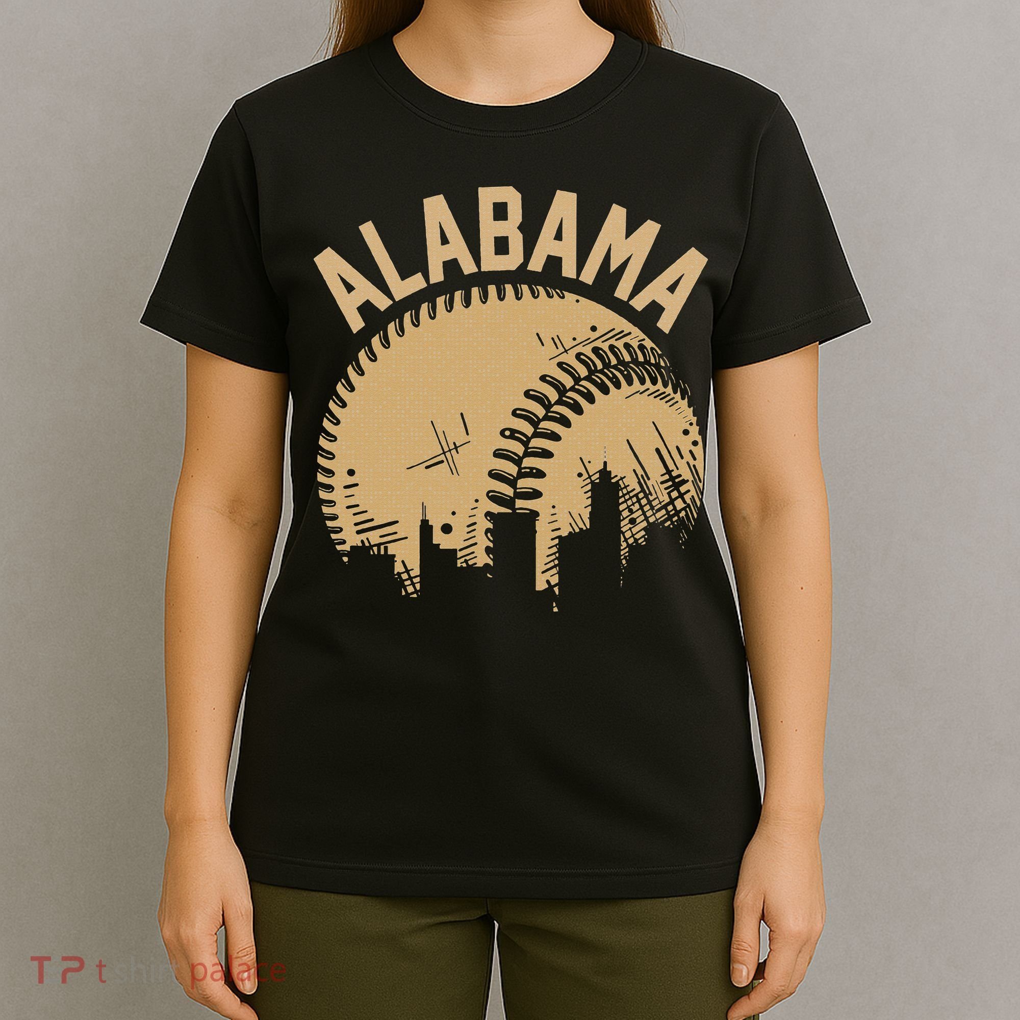 Vintage USA State Fan Player Coach Alabama Baseball T-Shirt